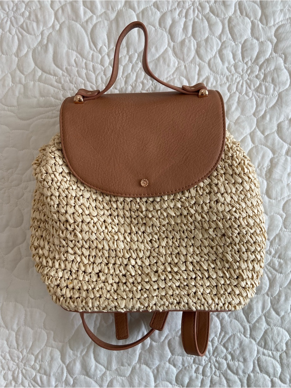 Lauren Conrad Woven Straw Backpack